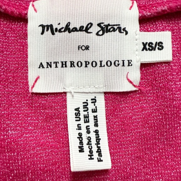 EUC Anthropologie Michael Stars Short Sleeve Top Womens XS/S Metallic Pink USA - Picture 8 of 12